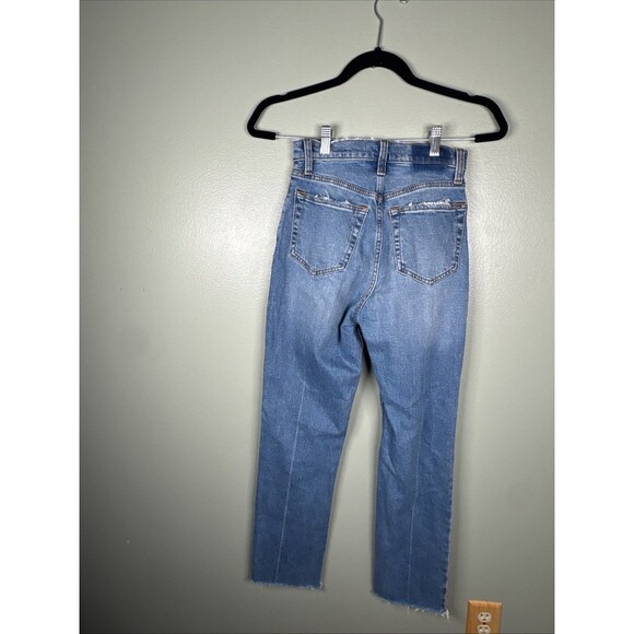Abercrombie & Fitch Jeans 25/0L Blue Ankle Straight Ultra High Rise Raw Hem NWOT - Picture 7 of 16